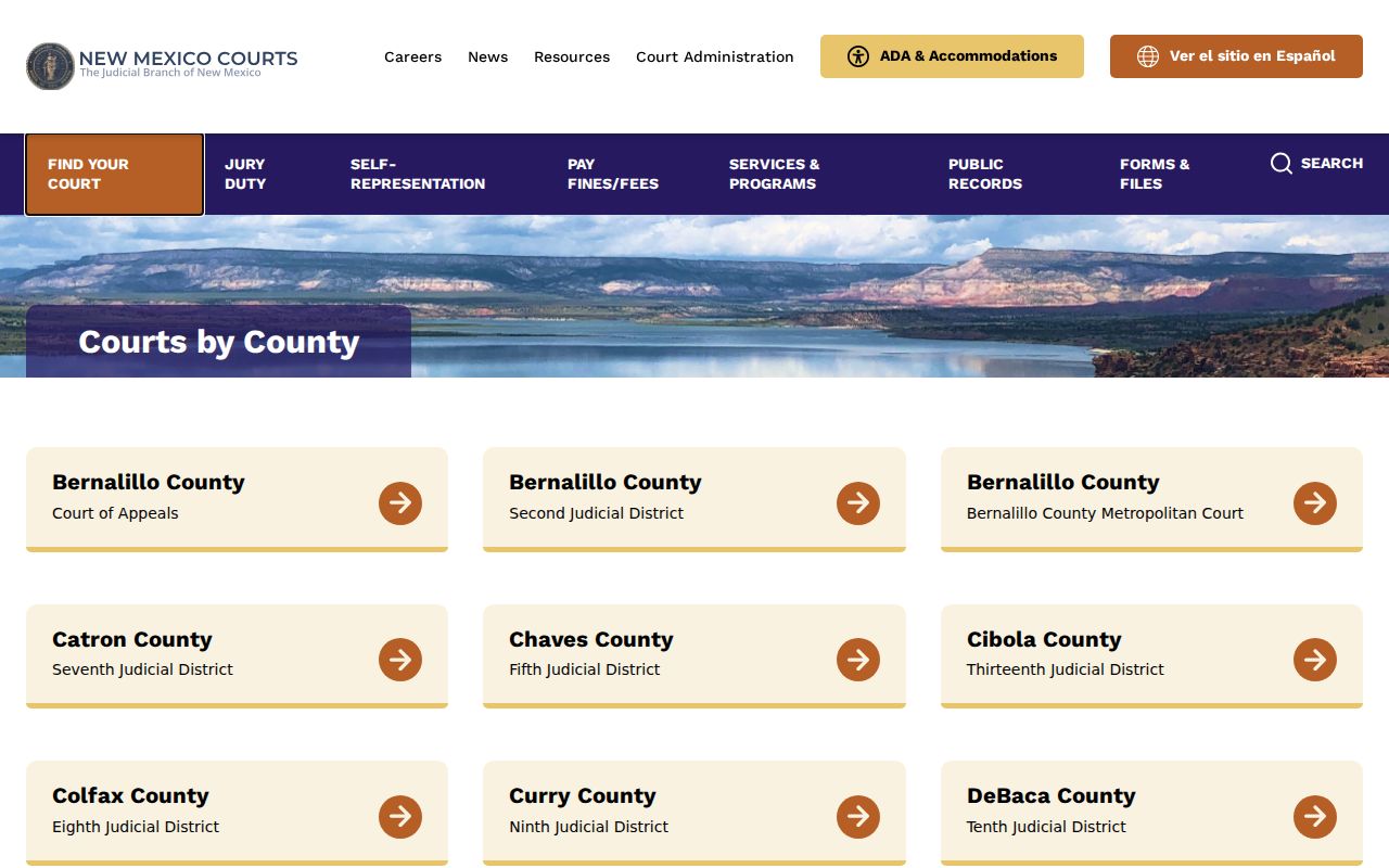 Socorro County court docket routing through the New Mexico courts by county finder